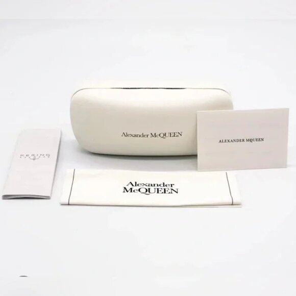 NEW ALEXANDER MCQUEEN EYEGLASSES AM0333O 002 BLACK WOMEN SQUARE EYEWEAR - Picture 3 of 3